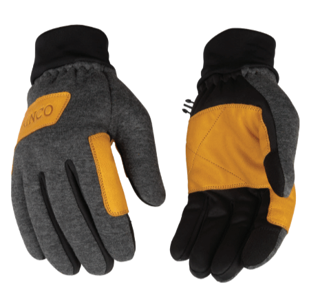 Kinco Gloves Lined Lightweight Fleece Hybrid with Double-Palm 2981