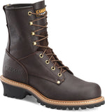 8" Steel Toe Logger - Men's Sizing. This rugged-looking logging boot has a shovel-worthy, triple bar steel shank for added support and an aggressive rubber outsole for dependable traction.  Briar Pitstop Leather Upper Steel Safety Toe Cap Electrical Hazard Rated Steel Shank Welt Construction Oil & Slip Resisting One Piece Rubber Lug Outsole Regular (D) Width Boot Weight: 5.41lbs per pair Soft Toe Version: 821