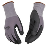 Kinco Gray Nylon-Spandex Gloves Knit Shell & COOLCOAT Micro-Foam Nitrile Palm 1888