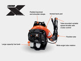 The industry’s best combination of air speed and air volume. The popular, professional-grade PB-770T backpack blower with tube-mounted throttle pushes an astonishing 756 CFM at 234 MPH to send leaves and debris out of sight, out of mind and off the workday to-do list.  TOP FEATURES Side mounted, heavy duty, dual-stage air filtration system for longer engine life Padded shoulder straps and backrest 63.3 cc professional-grade, 2-stroke engine